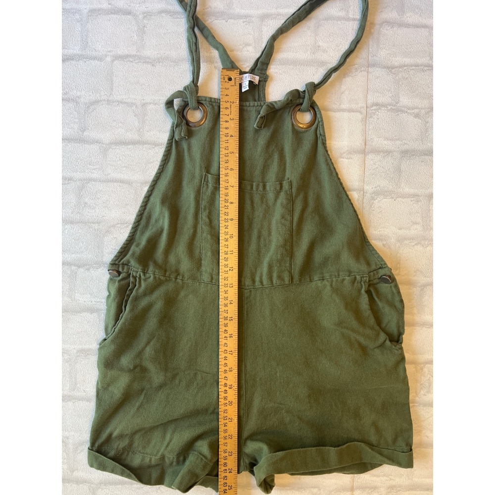 Patrons of Peace Green Cotton Shortalls Boho Overalls Women Large - Picture 6 of 8